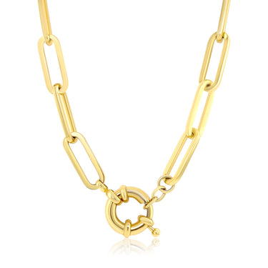 Gold Paper Clip Clasp Necklace